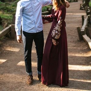 Soieblu plum embroidered gown